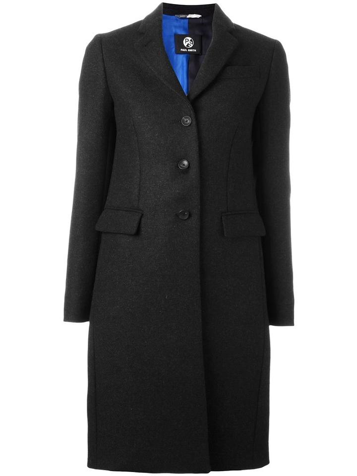 Ps By Paul Smith Classic Buttoned Coat, Women's, Size: 44, Black, Wool/cashmere/polyamide/viscose