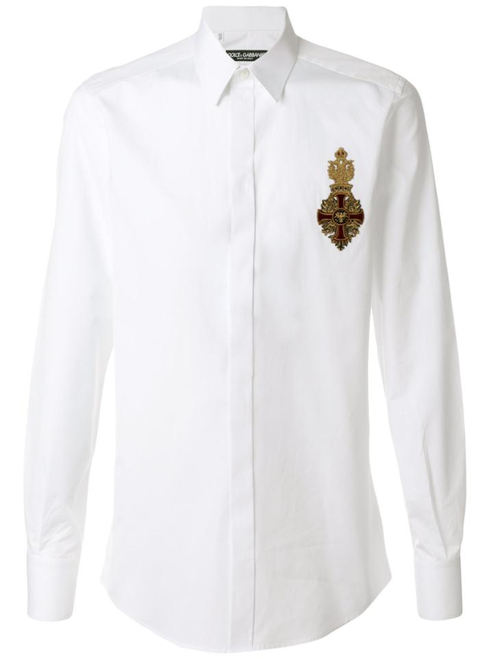 Dolce & Gabbana Crest Appliqué Shirt - White