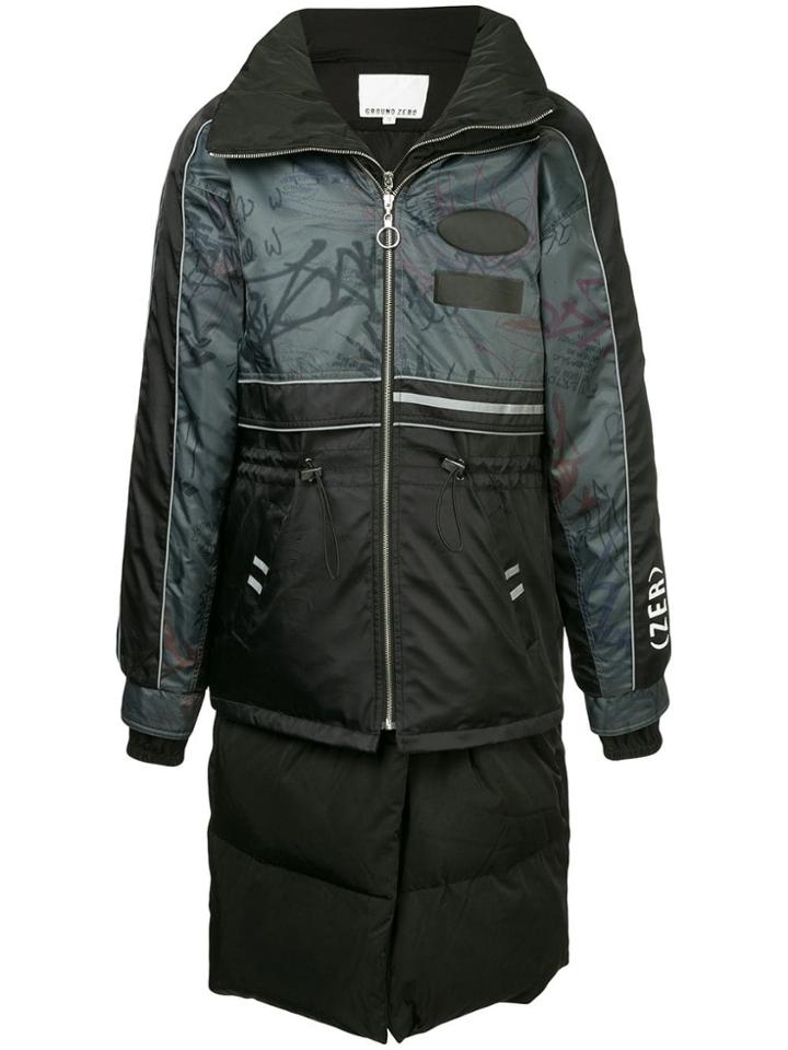 Ground Zero Zipped Padded Coat - Grey