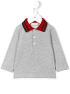 Gucci Kids - Web Collar Polo Shirt - Kids - Cotton/spandex/elastane - 6-9 Mth, Grey