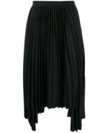 Juun.j Asymmetric Pleated Skirt - Black