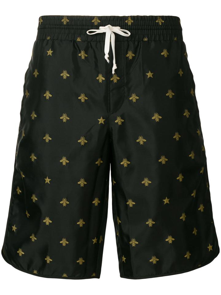 Gucci Bee And Stars Swim Shorts - Black