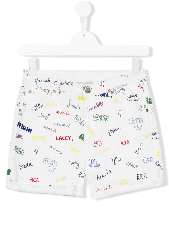 Stella Mccartney Kids - Printed Denim (blue) Shorts - Kids - Cotton/spandex/elastane - 14 Yrs