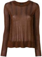 Roberto Collina Striped Long-sleeve Sweater - Brown