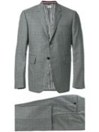 Thom Browne Gingham Prince Of Wales Suit With Tie - Grey