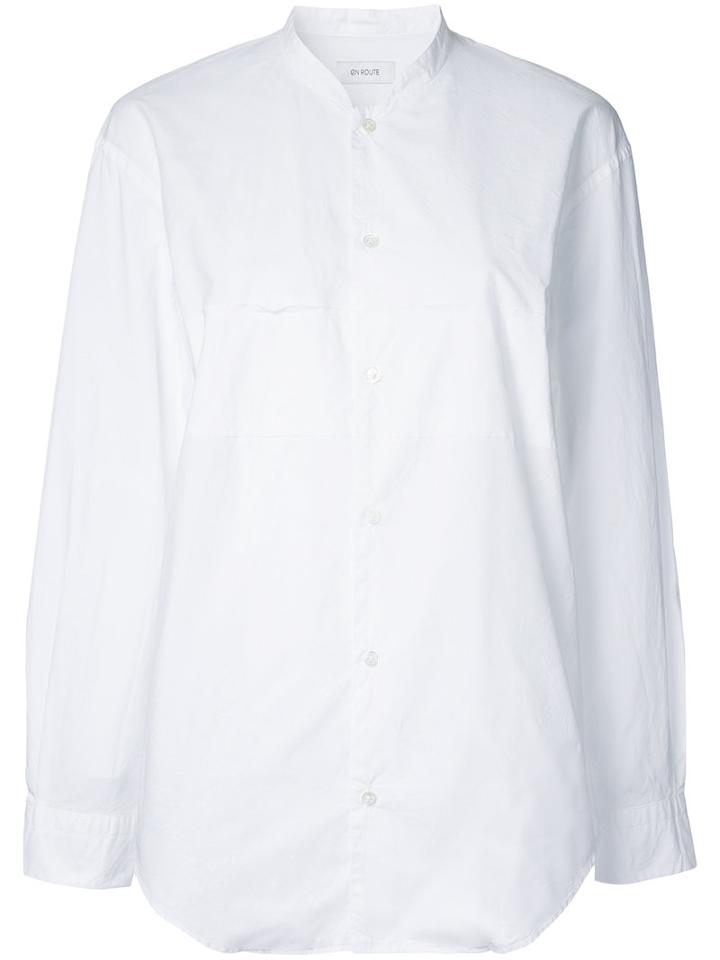 En Route Band Collar Shirt, Women's, Size: 3, White, Cotton