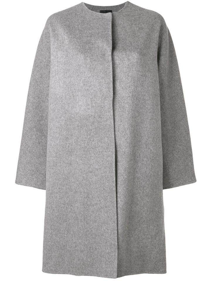Theory Round Neck Coat - Grey