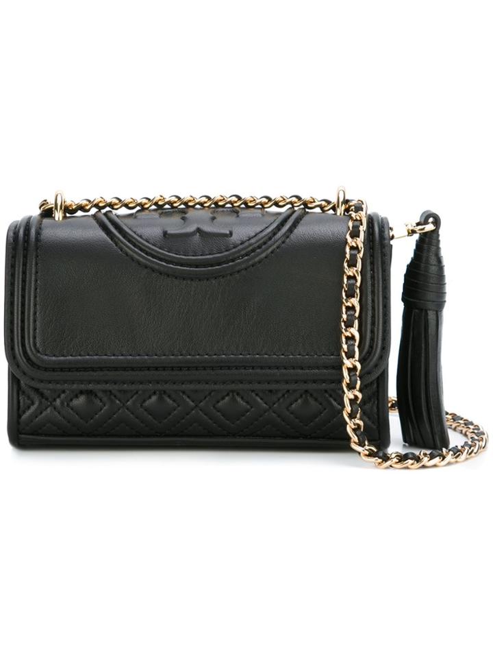 Tory Burch Micro 'fleming' Shoulder Bag - Black