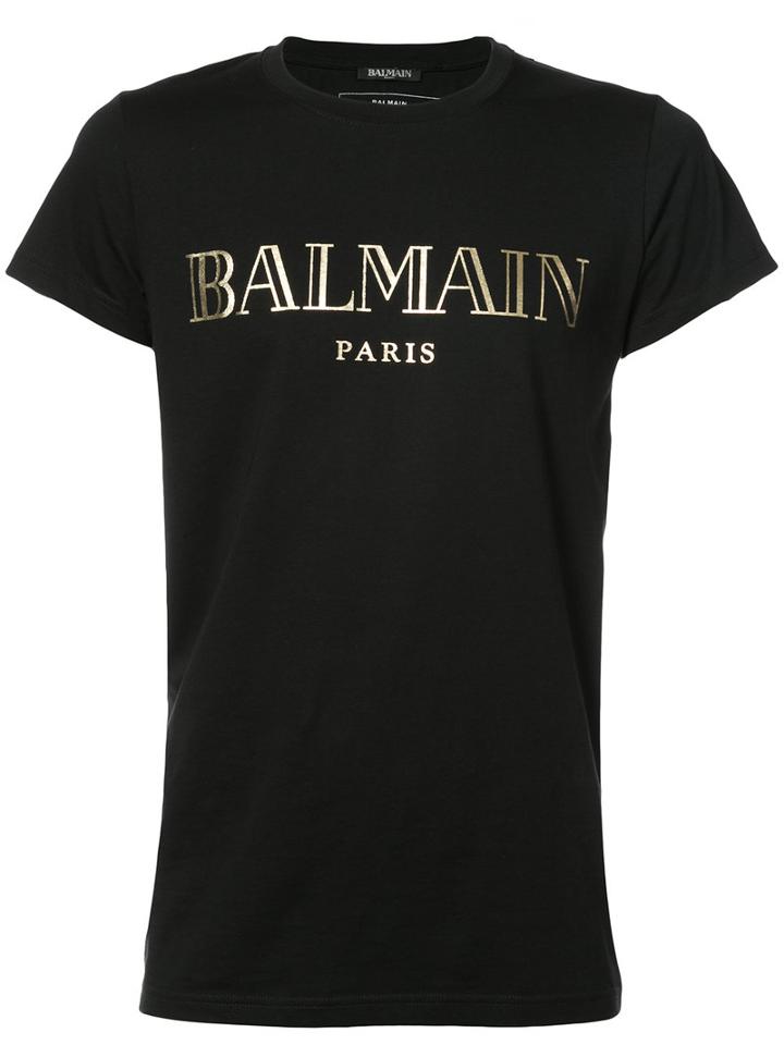 Balmain - Logo Patch T-shirt - Men - Cotton - S, Black, Cotton