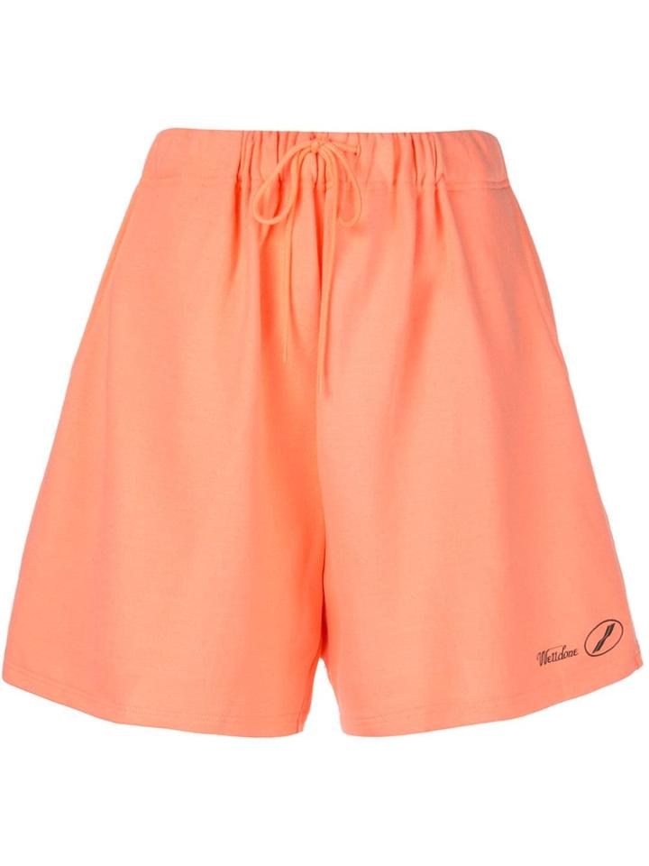 We11done Elasticated Waist Shorts - Orange