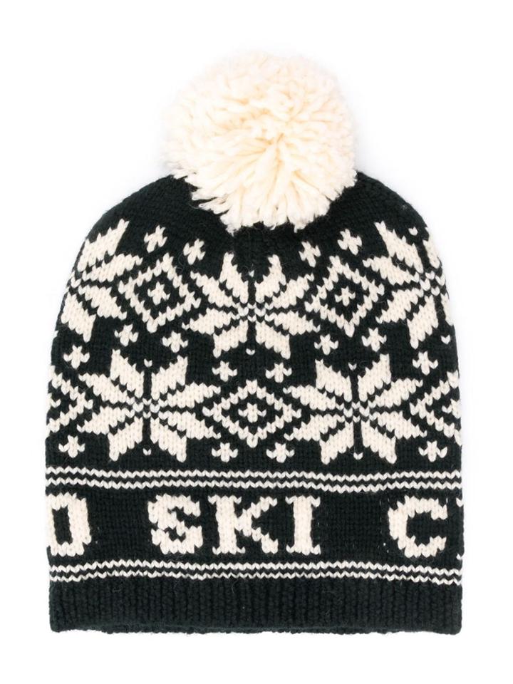 Ralph Lauren Kids Teen Geometric Pattern Beanie Hat - Black