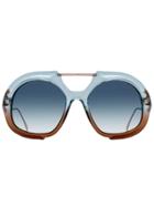 Fendi Eyewear Large Tonal Gradient Sunglasses - Blue