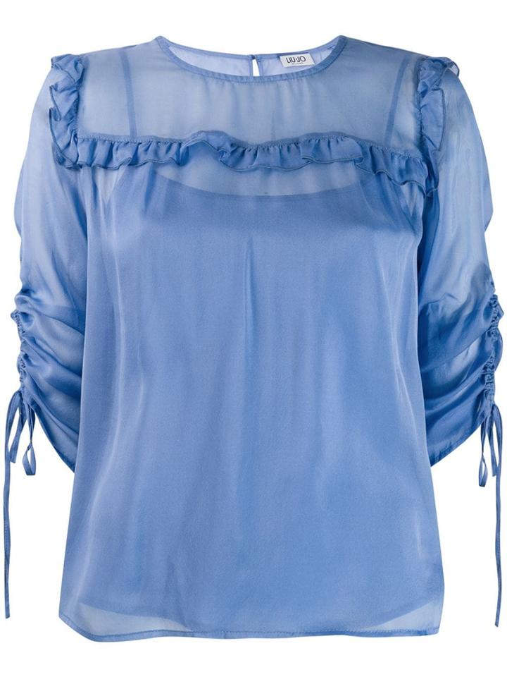 Liu Jo Ruffle Trimmed Blouse - Blue