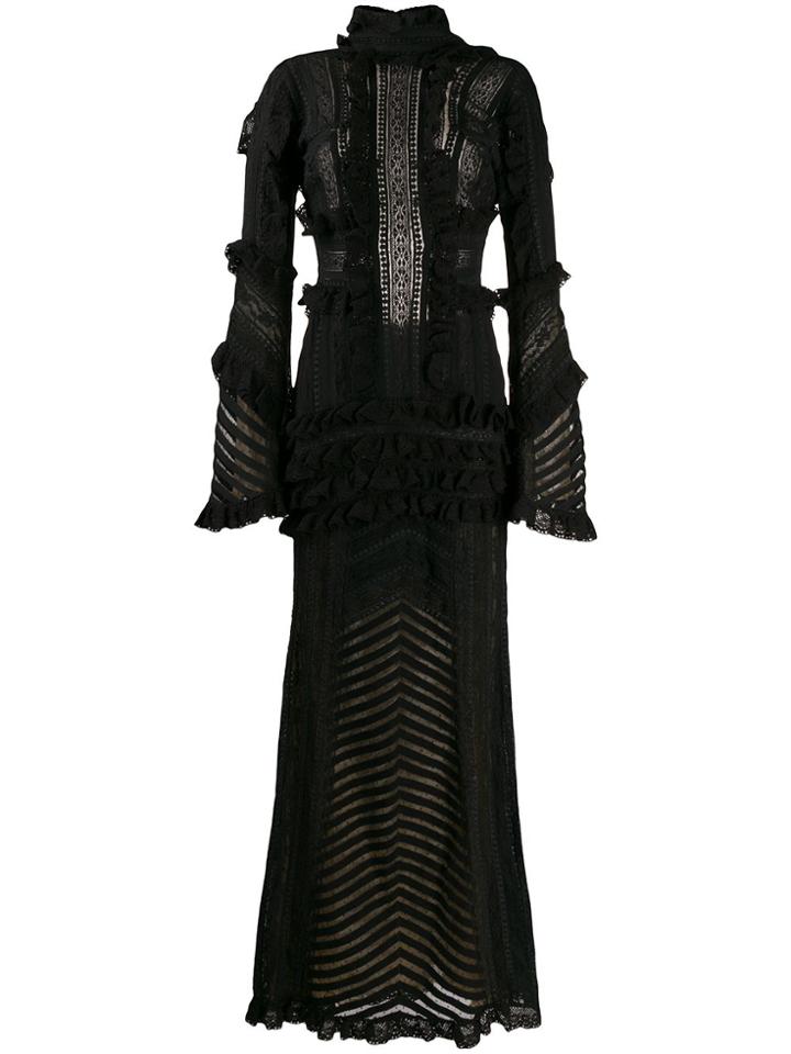 Amen Ruffle Trim Dress - Black
