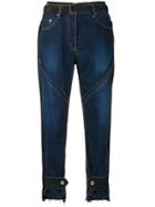 Sacai High-waist Tapered Jeans - Blue