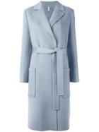 Helmut Lang Long Belted Coat, Women's, Size: Medium, Black, Wool/cashmere/cotton/cupro