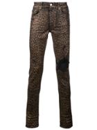 Amiri Leopard Print Jeans - Black