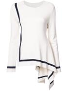 Oscar De La Renta Asymmetric Hem Pullover - White