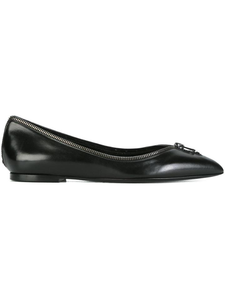 Tom Ford Zip Detailed Ballerinas - Black