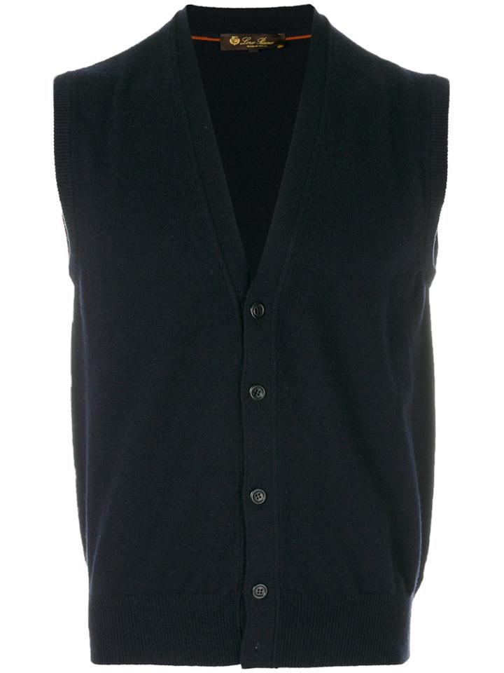 Loro Piana Sleeveless Cashmere Cardigan - Blue