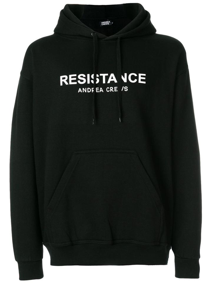 Andrea Crews Resistance Print Hoodie - Black