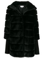 Patrizia Pepe Zipped Faux-fur Coat - Black