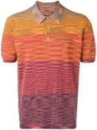 Missoni Knitted Striped Polo Shirt - Orange