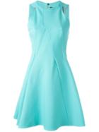 Roland Mouret Sleeveless Flared Dress, Women's, Size: 8, Blue, Cotton/spandex/elastane