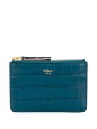 Mulberry Zip Coin Pouch Shiny Croc - Blue