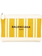Balenciaga - Striped Clutch - Women - Calf Leather/canvas - One Size, Women's, Nude/neutrals, Calf Leather/canvas