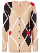 Msgm Heart Print Cardigan - Nude & Neutrals
