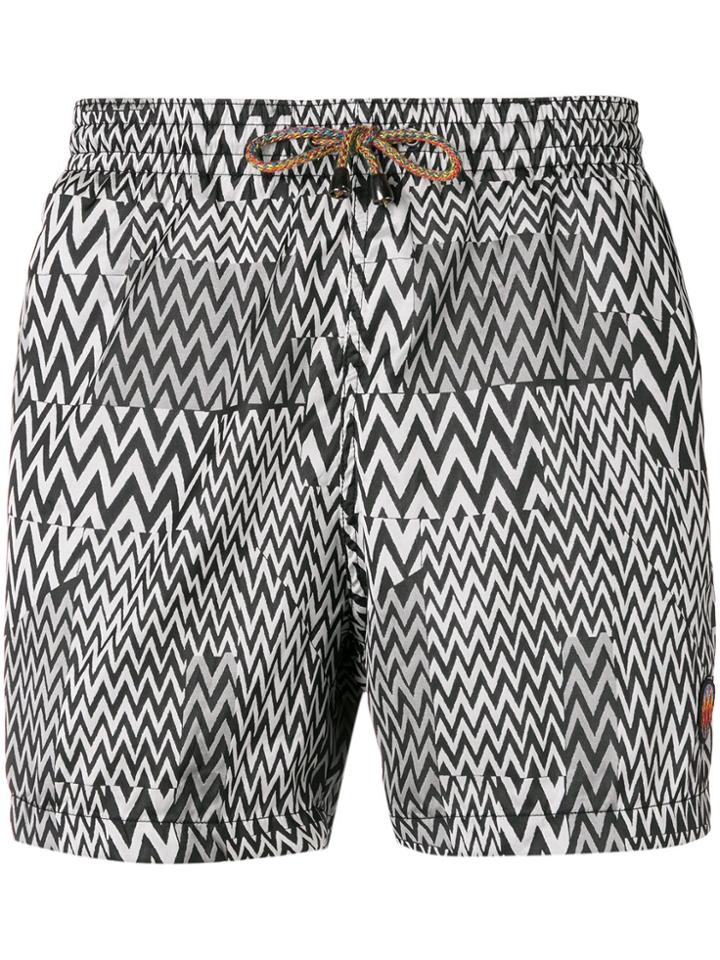 Missoni Zig-zag Print Swim Shorts - Grey