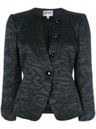 Armani Collezioni Jacquard Single-breasted Jacket - Black