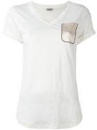 Brunello Cucinelli V Neck T-shirt, Women's, Size: Xl, White, Linen/flax/silk/brass