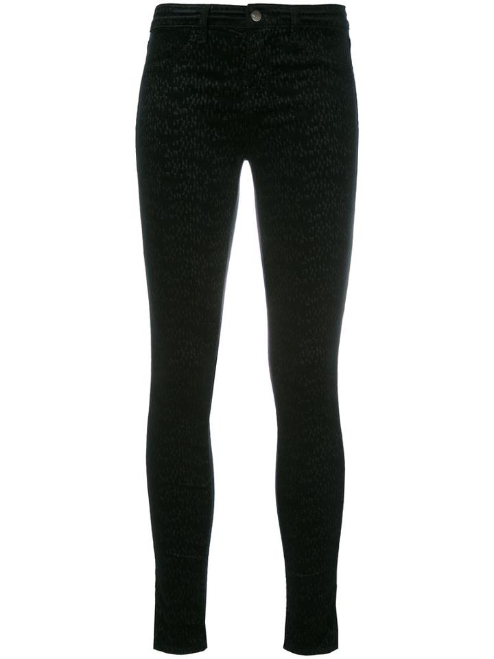 J Brand - Printed Slim-fit Pants - Women - Cotton/spandex/elastane/modal - 24, Black, Cotton/spandex/elastane/modal