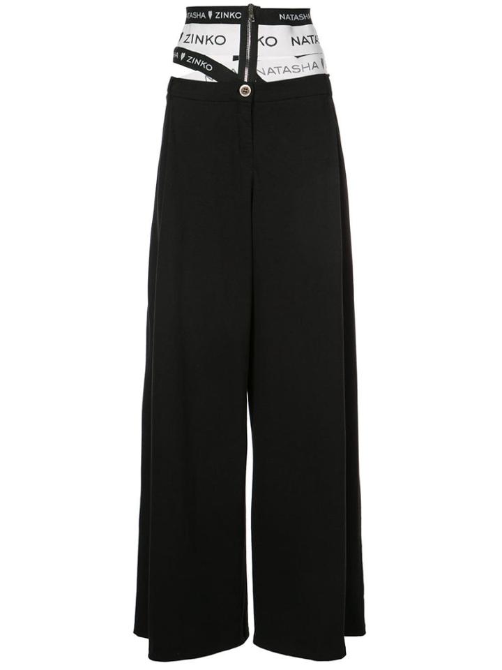 Natasha Zinko High Waisted Palazzo Pants - Black