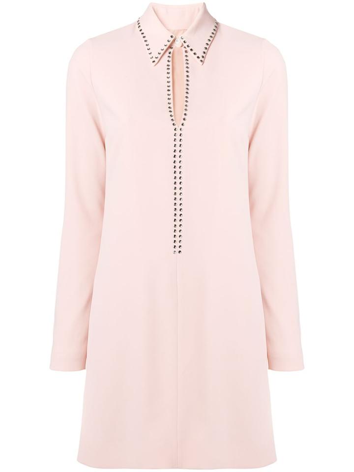 Victoria Victoria Beckham Embellished Split Shirt Dress - Pink &