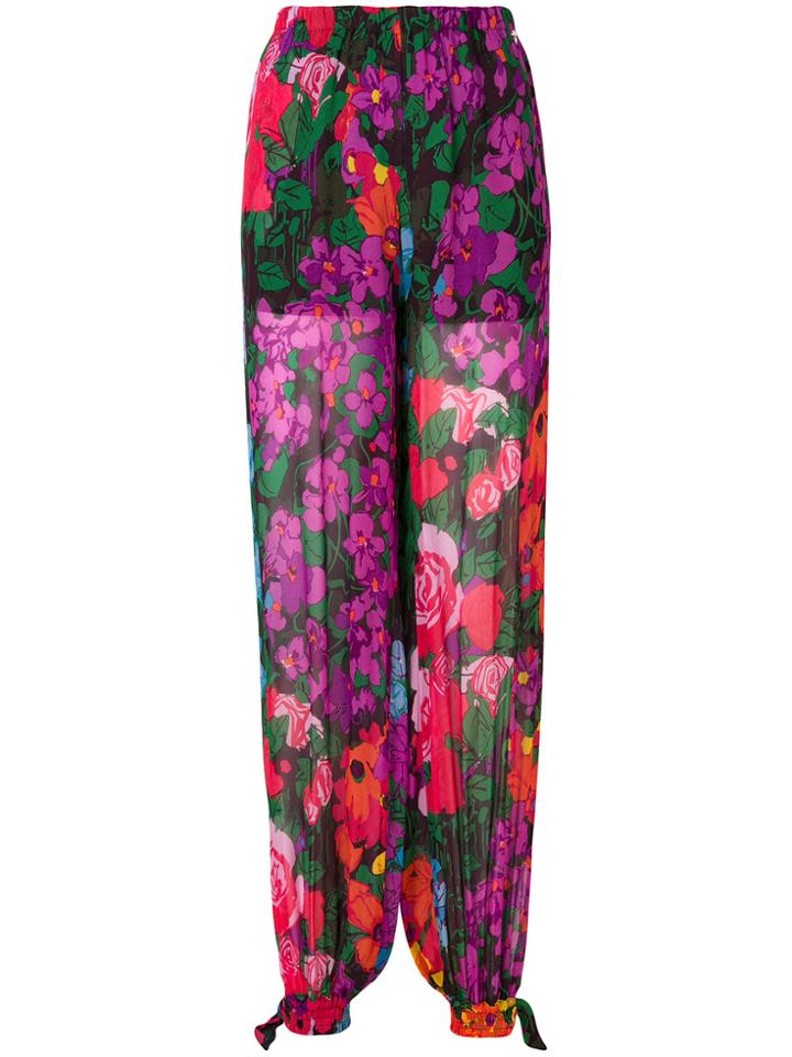 Twin-set Floral Straight-leg Trousers - Multicolour