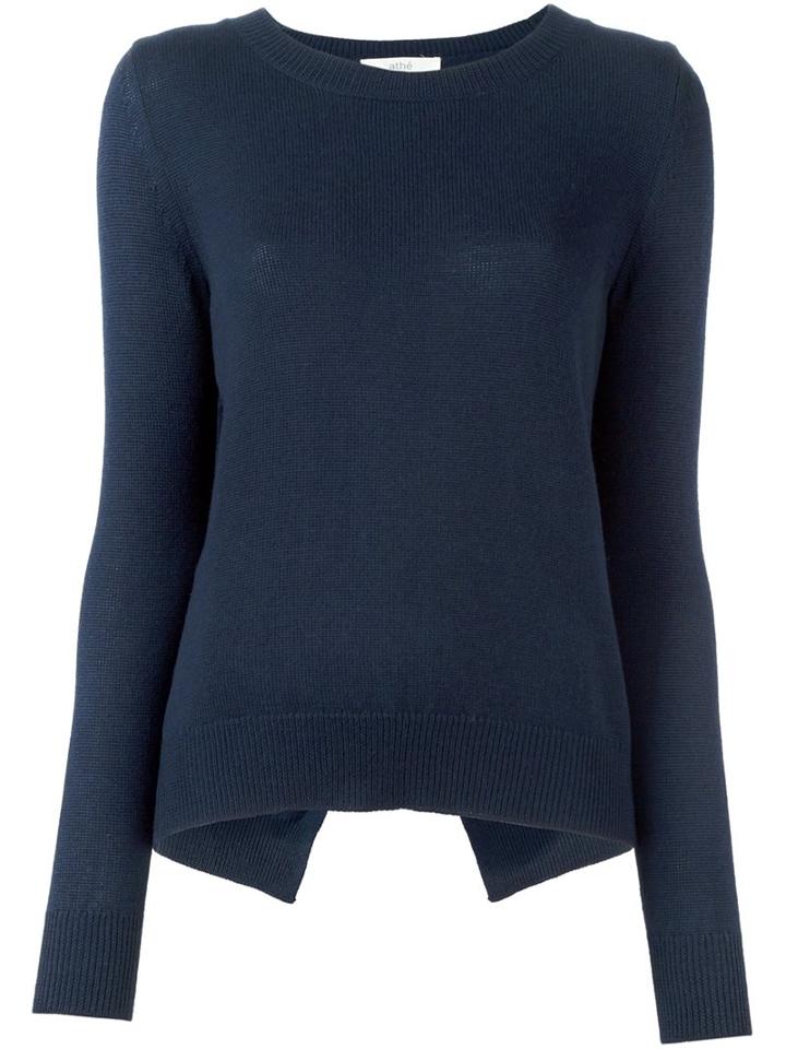 Vanessa Bruno Athé Wrap Back Jumper, Women's, Size: Medium, Blue, Merino