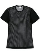 Junya Watanabe Comme Des Garçons - Sheer Detail T-shirt - Women - Nylon/polyester/polyurethane - S, Black, Nylon/polyester/polyurethane