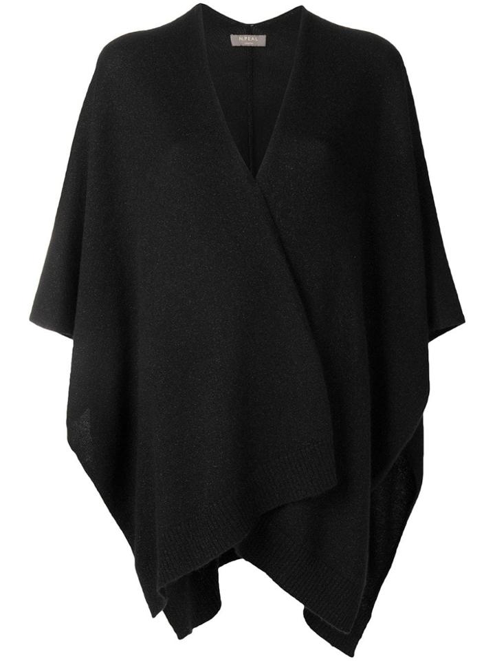 N.peal Waterfall Knitted Cape - Black