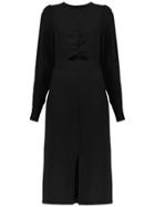 Framed Long Sleeved Midi Dress - Black