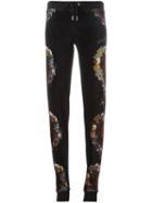 Philipp Plein Embellished Track Pants, Women's, Size: M, Black, Cotton/modal/polyester