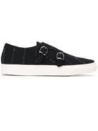 Cédric Charlier Pinstripe Monk Strap Sneakers