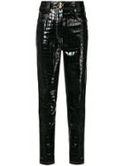 Versace Croco-embossed Trousers - Black