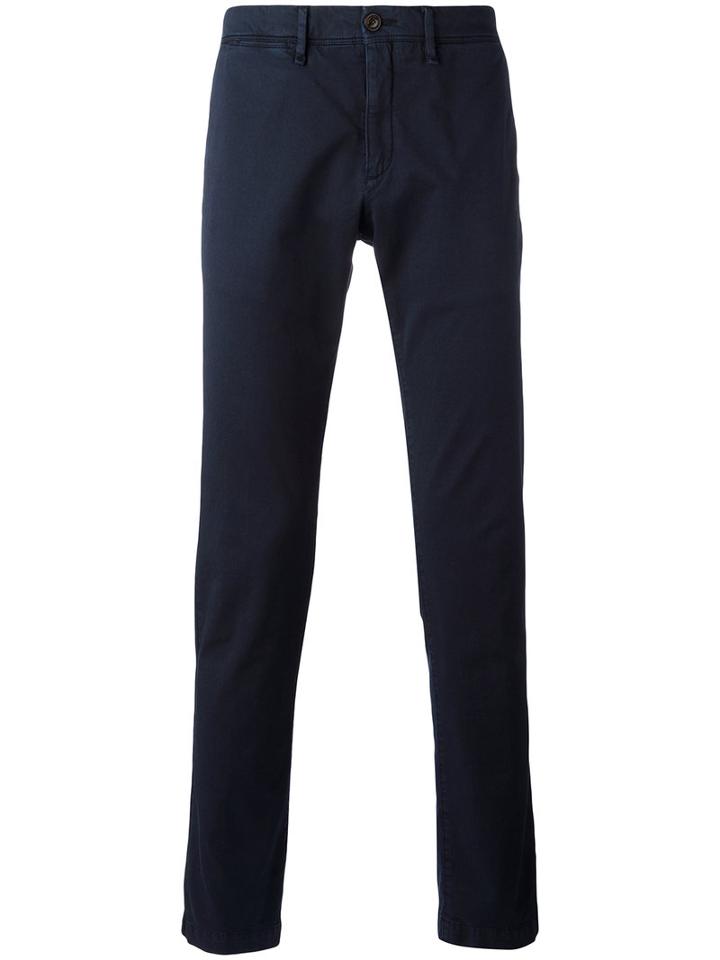 Moncler - Classic Chino Trousers - Men - Cotton/spandex/elastane - 52, Blue, Cotton/spandex/elastane