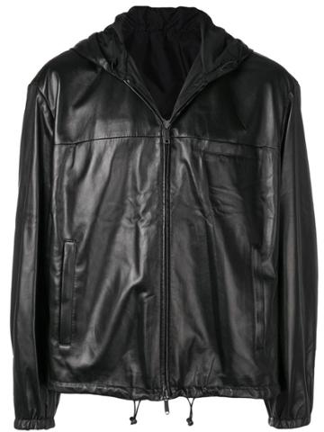 Prada Sportswear-style Leather Jacket - Black