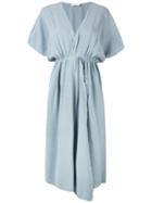 Masscob - Fray-trimmed Asymmetric Dress - Women - Cotton/viscose - S, Women's, Blue, Cotton/viscose