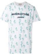 Maison Kitsuné Logo Print T-shirt, Men's, Size: Medium, White, Cotton