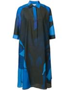 Max Mara Abstract Print Shirt Dress - Blue